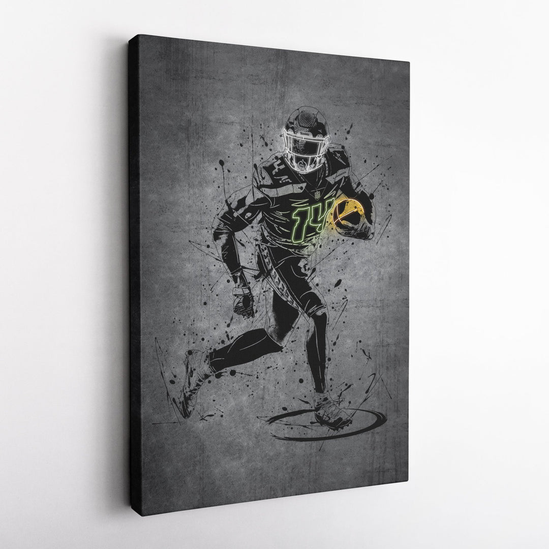 DK Metcalf Neon Canvas Art | Modern Wall Decor for Seahawks Fans - CanvasNeon