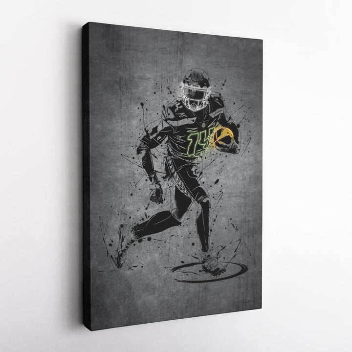 DK Metcalf Neon Canvas Art | Modern Wall Decor for Seahawks Fans - CanvasNeon