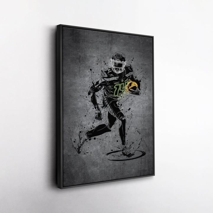 DK Metcalf Neon Canvas Art | Modern Wall Decor for Seahawks Fans - CanvasNeon