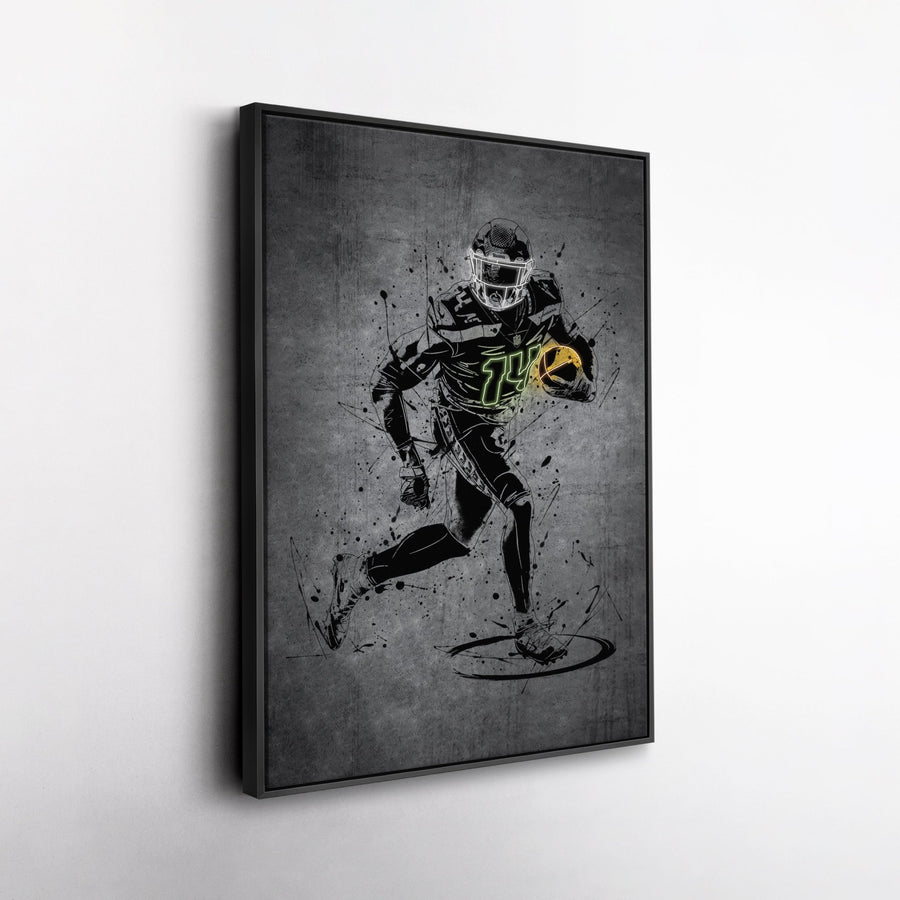 DK Metcalf Neon Canvas Art | Modern Wall Decor for Seahawks Fans - CanvasNeon