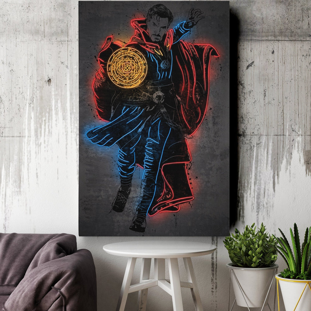 Doctor Strange Canvas | Marvel Neon Wall Art - CanvasNeon