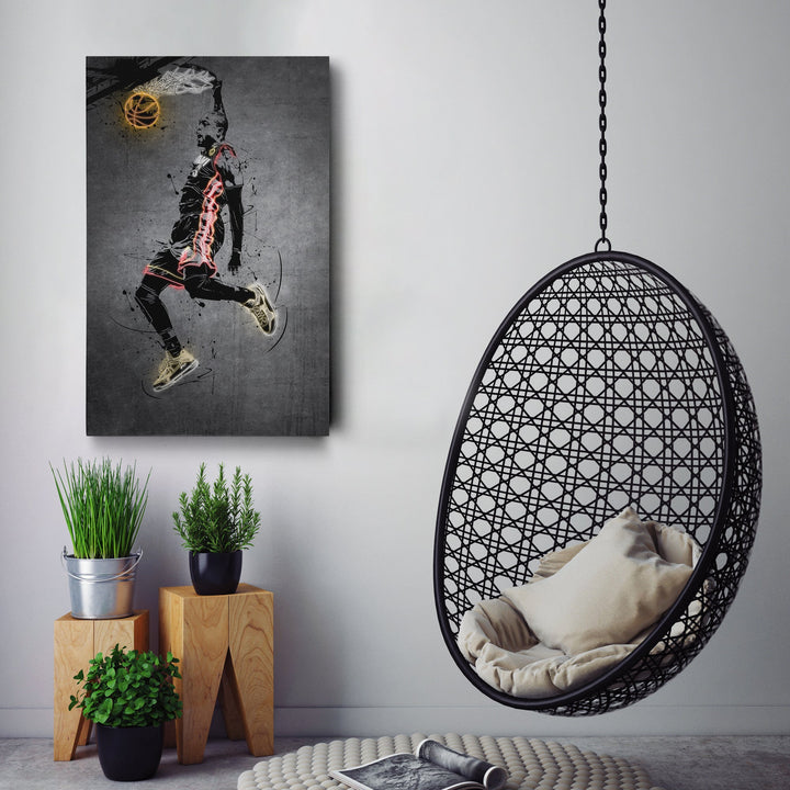 Dwyane Wade Neon Canvas Art | Modern Wall Decor for Heat Fans - CanvasNeon