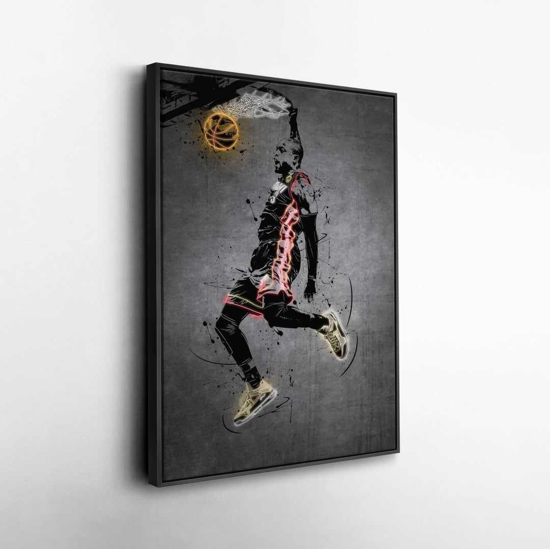 Dwyane Wade Neon Canvas Art | Modern Wall Decor for Heat Fans - CanvasNeon