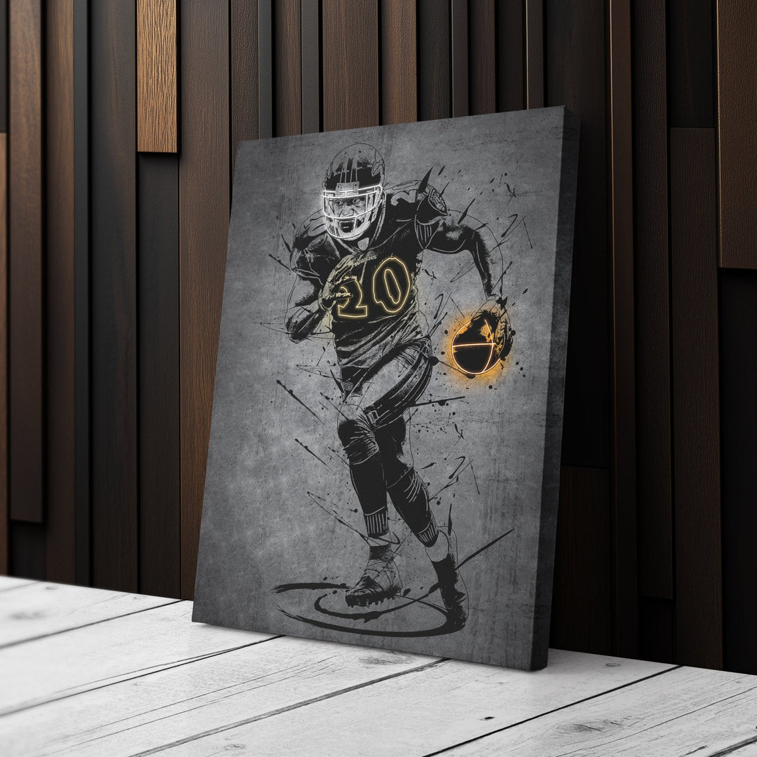Ed Reed Neon Canvas Art | Modern Wall Decor for Ravens Fans - CanvasNeon
