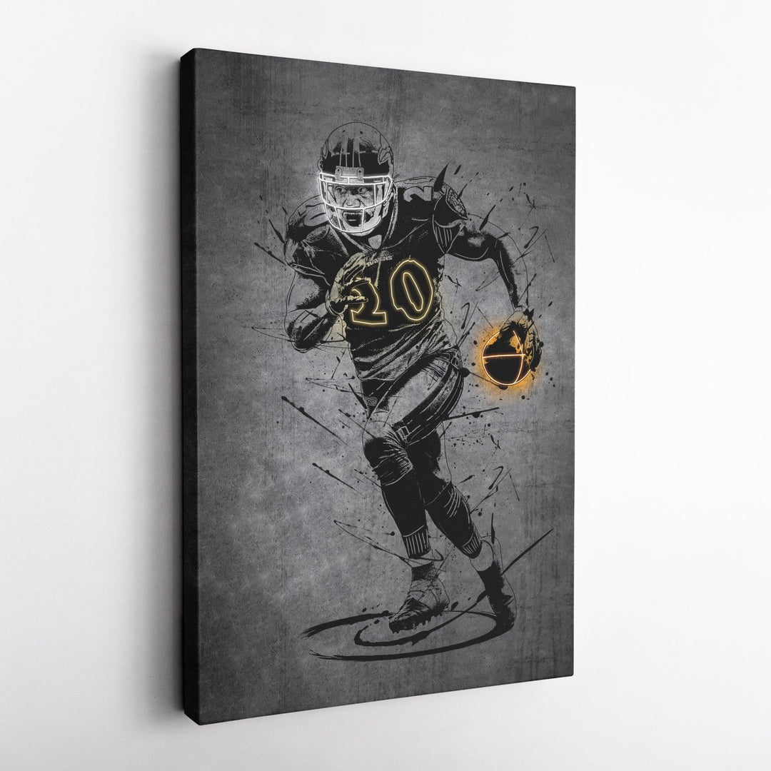 Ed Reed Neon Canvas Art | Modern Wall Decor for Ravens Fans - CanvasNeon