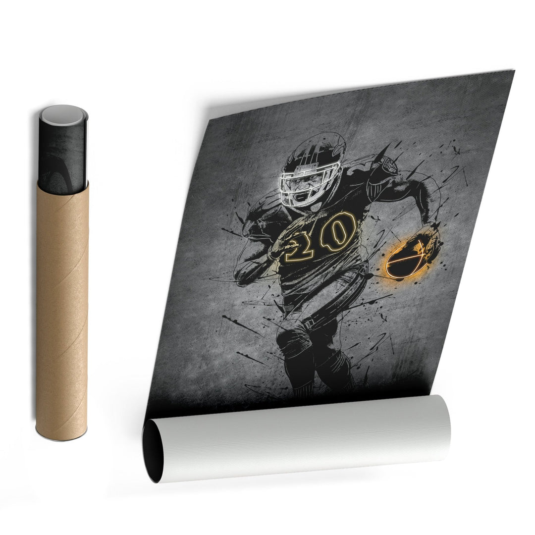 Ed Reed Neon Canvas Art | Modern Wall Decor for Ravens Fans - CanvasNeon