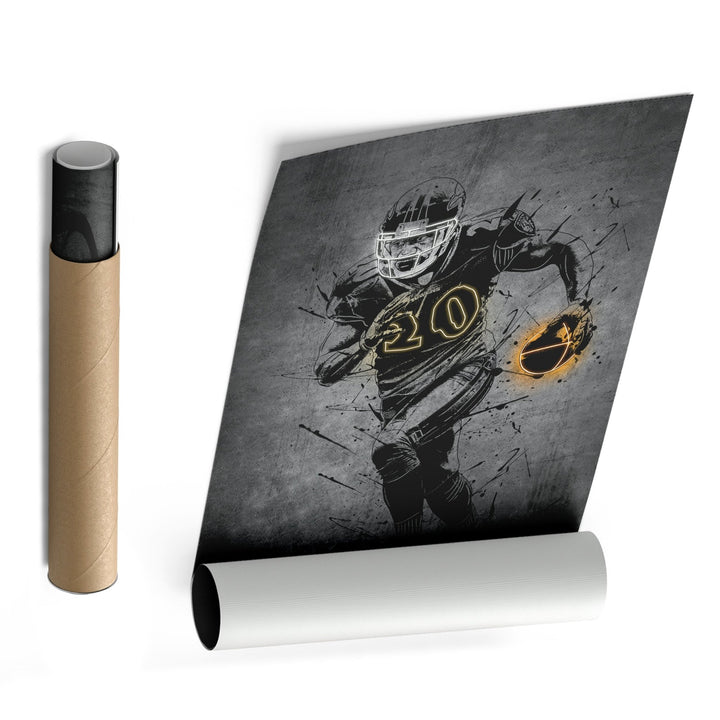 Ed Reed Neon Canvas Art | Modern Wall Decor for Ravens Fans - CanvasNeon