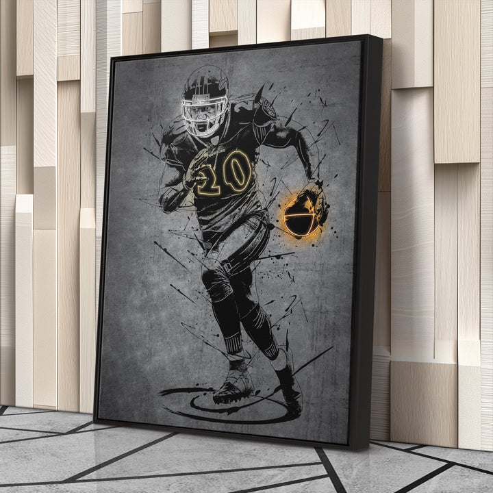 Ed Reed Neon Canvas Art | Modern Wall Decor for Ravens Fans - CanvasNeon