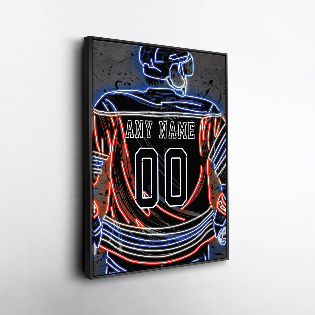 Edmonton Oilers Custom Jersey Canvas | Neon Wall Art - CanvasNeon