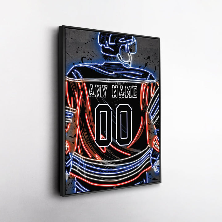 Edmonton Oilers Custom Jersey Canvas | Neon Wall Art - CanvasNeon