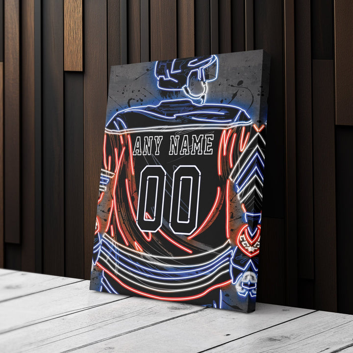 Edmonton Oilers Custom Jersey Canvas | Neon Wall Art - CanvasNeon