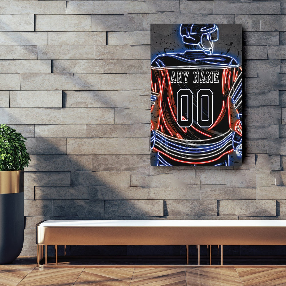 Edmonton Oilers Custom Jersey Canvas | Neon Wall Art - CanvasNeon