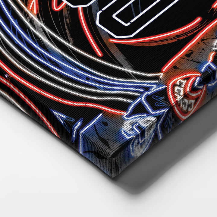Edmonton Oilers Custom Jersey Canvas | Neon Wall Art - CanvasNeon