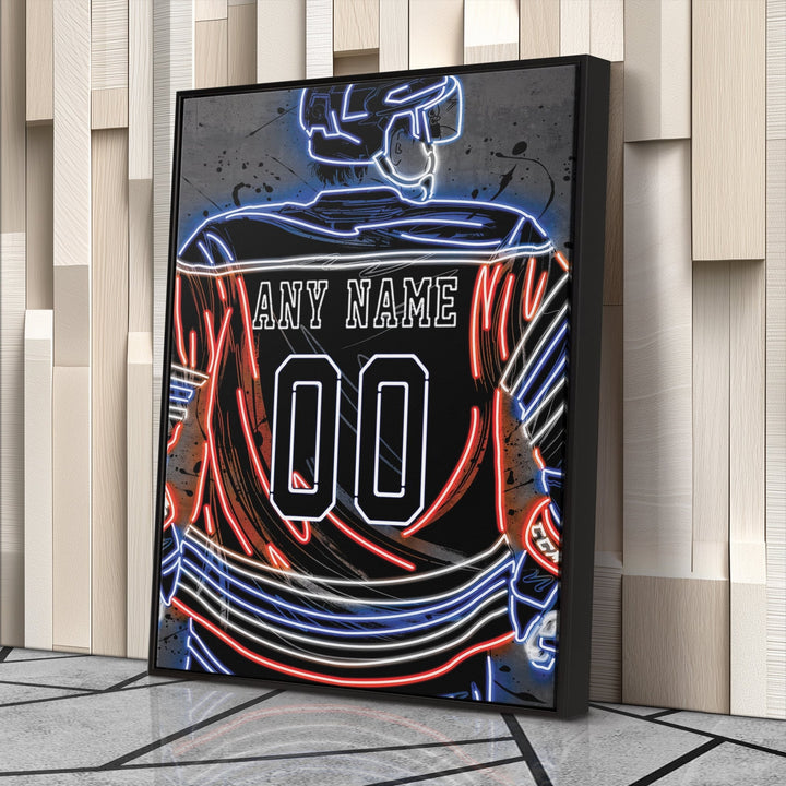 Edmonton Oilers Custom Jersey Canvas | Neon Wall Art - CanvasNeon