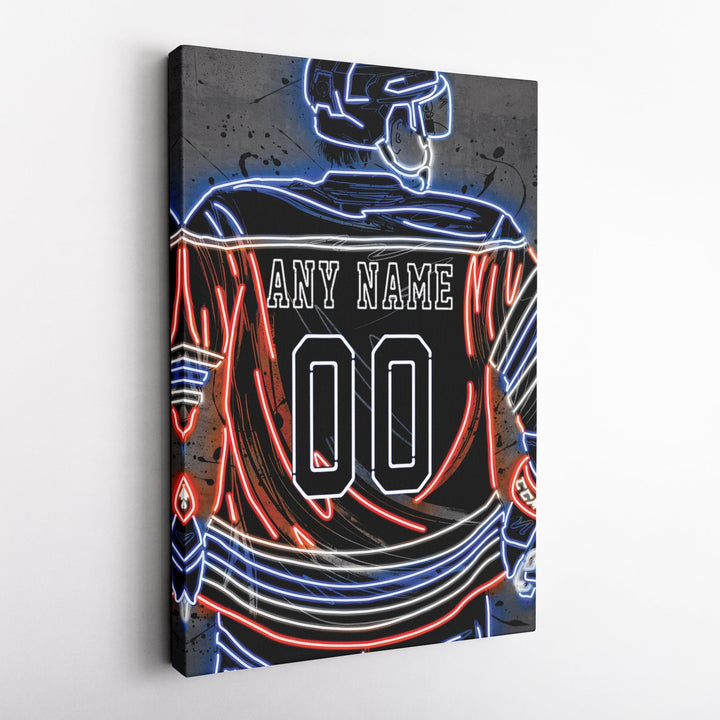 Edmonton Oilers Custom Jersey Canvas | Neon Wall Art - CanvasNeon