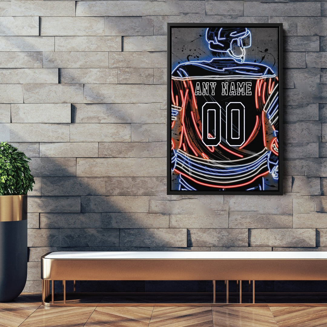 Edmonton Oilers Custom Jersey Canvas | Neon Wall Art - CanvasNeon