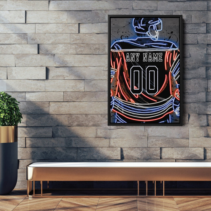 Edmonton Oilers Custom Jersey Canvas | Neon Wall Art - CanvasNeon