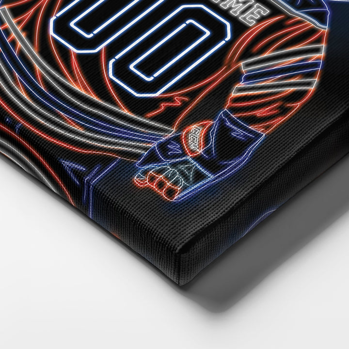 Edmonton Oilers Personalized Jersey Canvas | Neon Wall Art - CanvasNeon