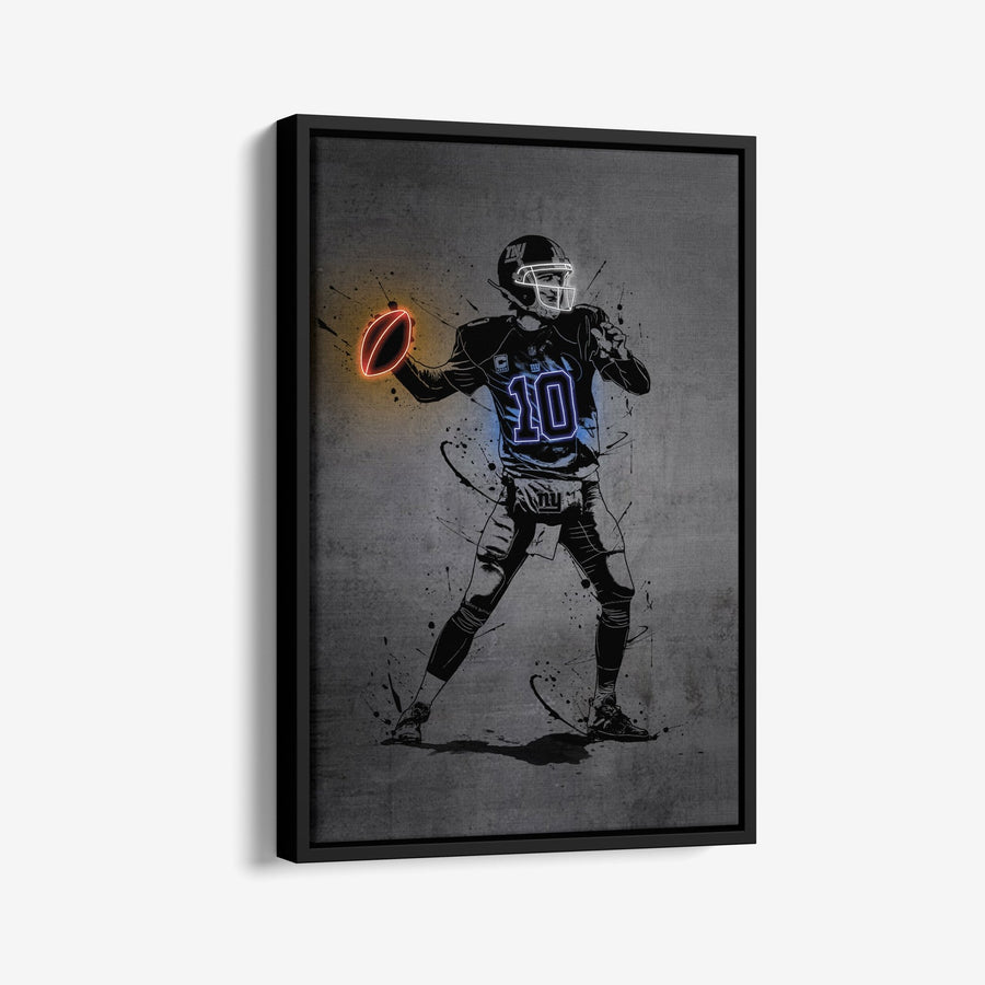 Eli Manning Neon Canvas Art | Modern Wall Decor for Giants Fans - CanvasNeon
