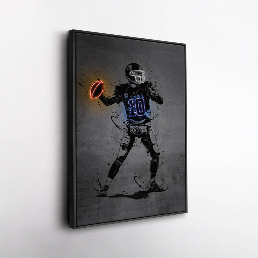 Eli Manning Neon Canvas Art | Modern Wall Decor for Giants Fans - CanvasNeon