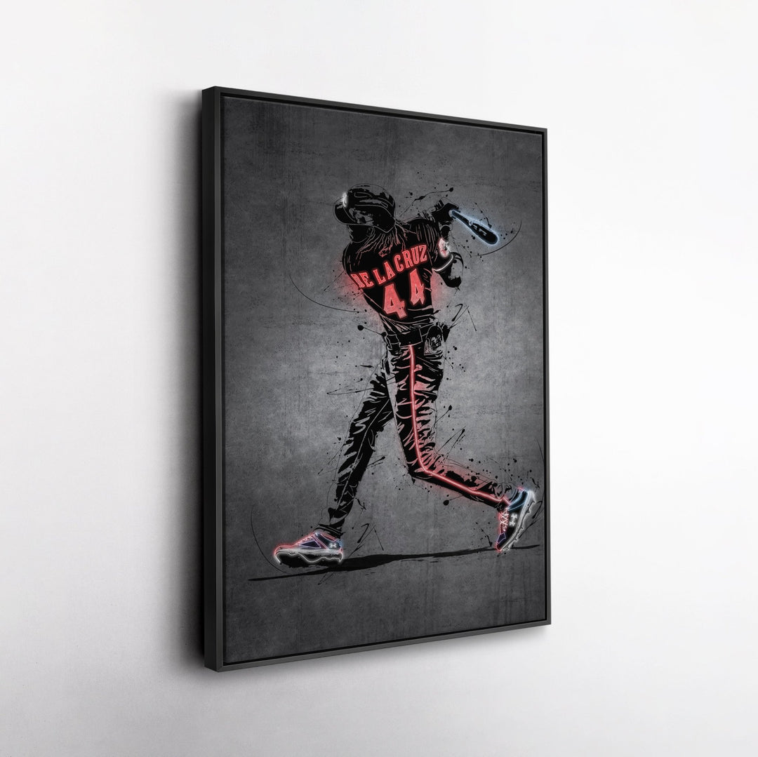 Elly De La Cruz Neon Canvas Art | Modern Wall Decor for Reds Fans - CanvasNeon