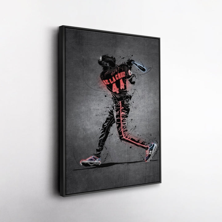 Elly De La Cruz Neon Canvas Art | Modern Wall Decor for Reds Fans - CanvasNeon