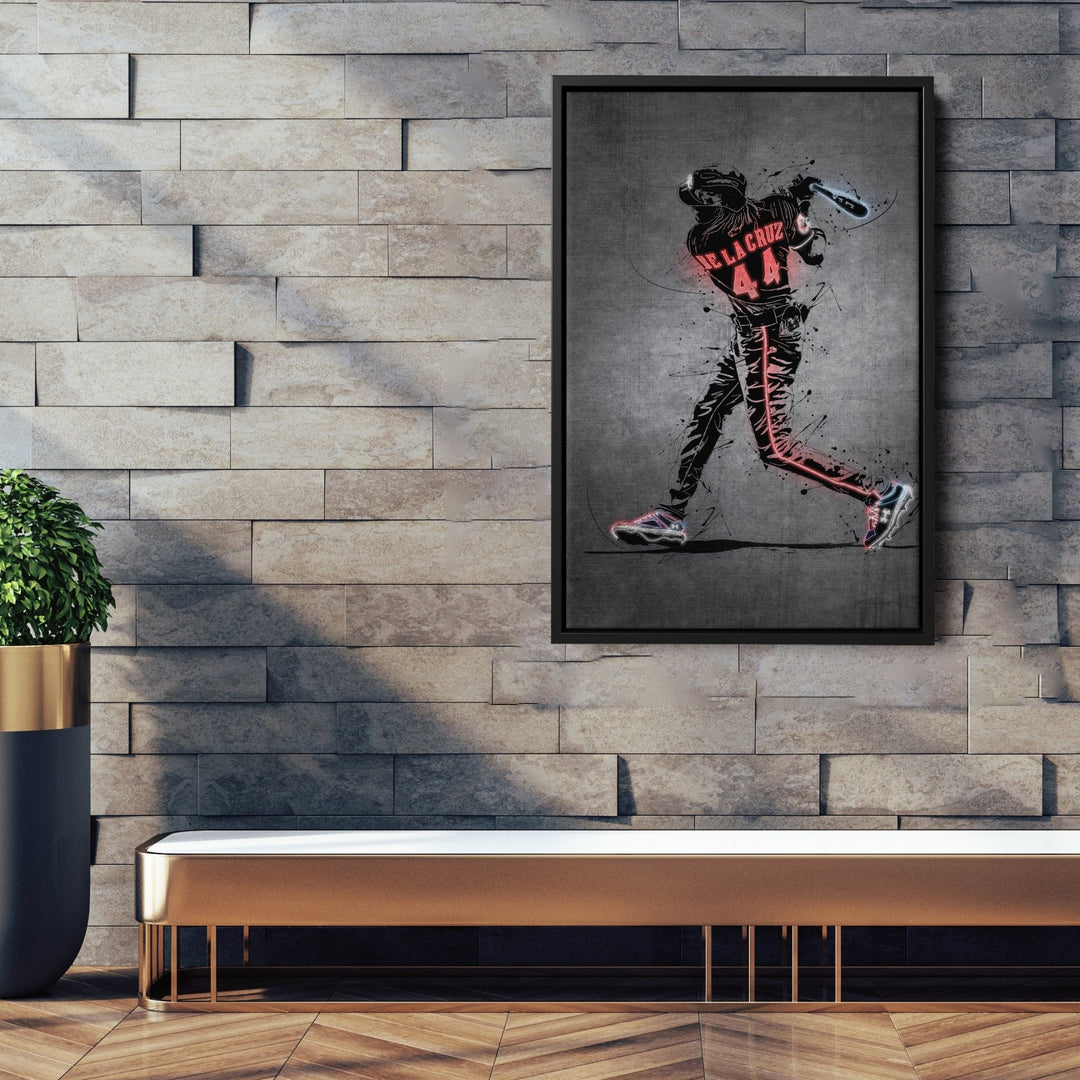 Elly De La Cruz Neon Canvas Art | Modern Wall Decor for Reds Fans - CanvasNeon