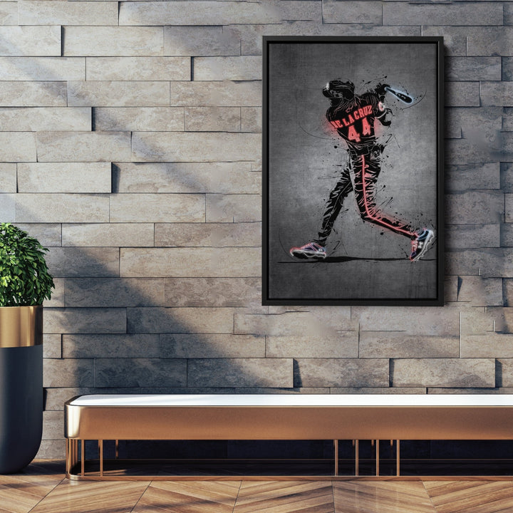 Elly De La Cruz Neon Canvas Art | Modern Wall Decor for Reds Fans - CanvasNeon