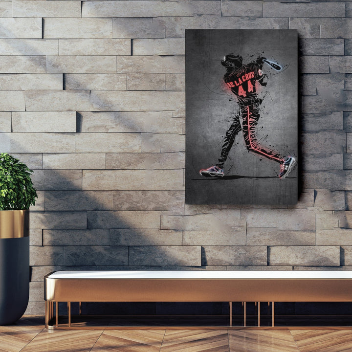 Elly De La Cruz Neon Canvas Art | Modern Wall Decor for Reds Fans - CanvasNeon