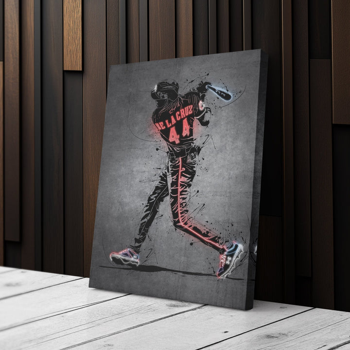 Elly De La Cruz Neon Canvas Art | Modern Wall Decor for Reds Fans - CanvasNeon