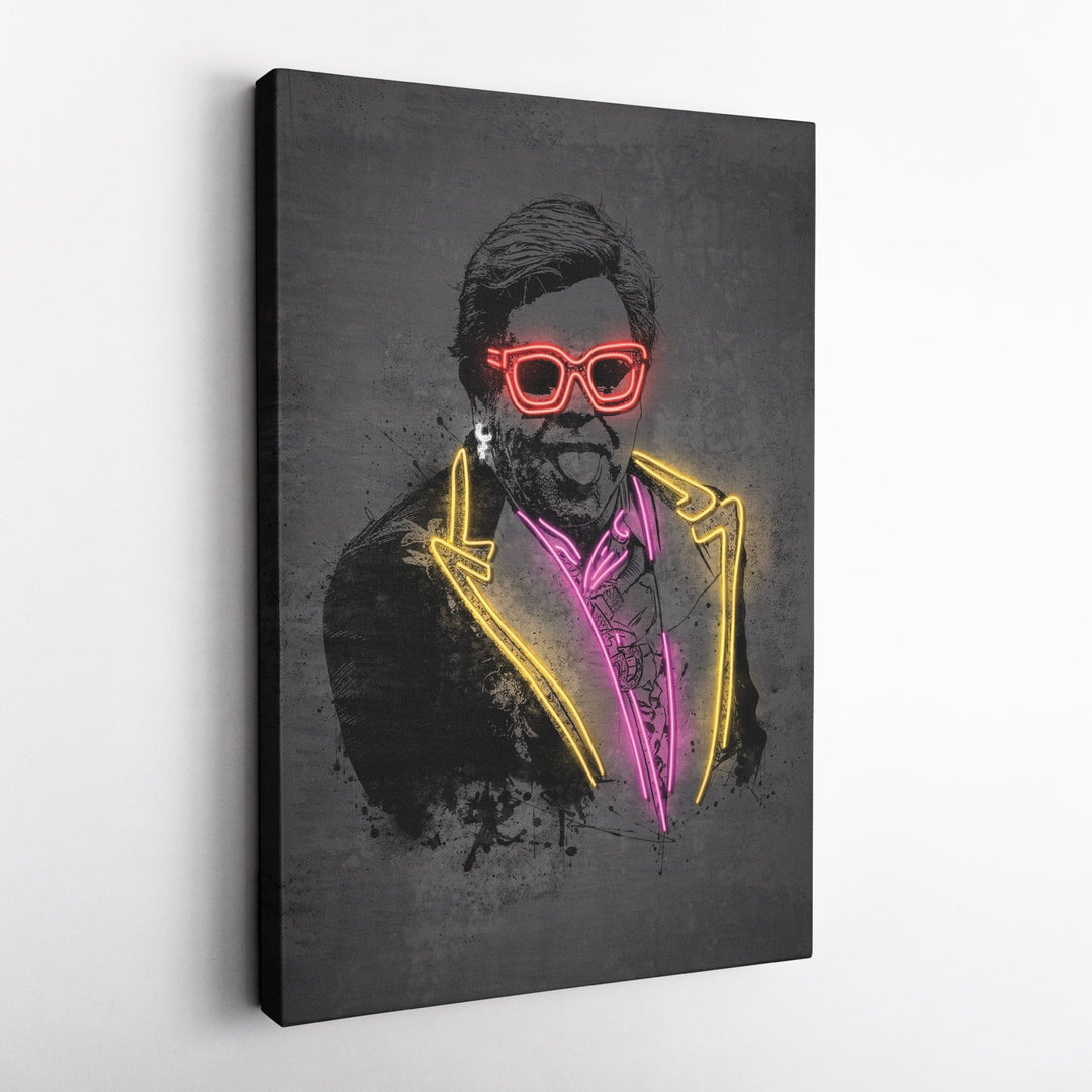 Elton John Neon Canvas Art | Music Wall Decor - CanvasNeon