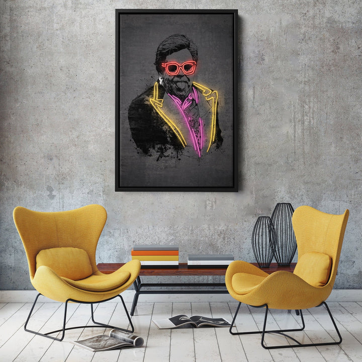 Elton John Neon Canvas Art | Music Wall Decor - CanvasNeon