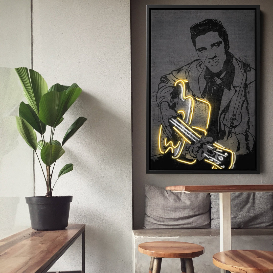 Elvis Presley Neon Canvas Art | Music Wall Decor - CanvasNeon