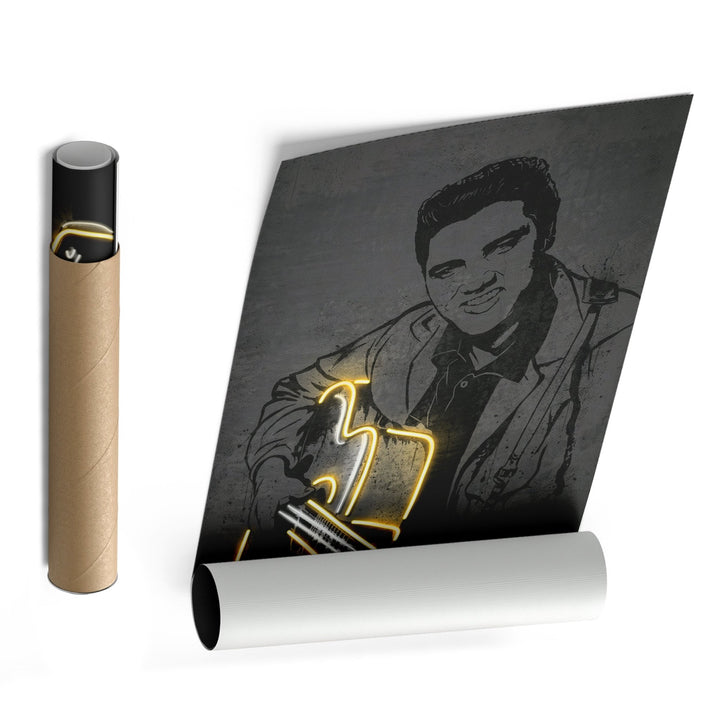 Elvis Presley Neon Canvas Art | Music Wall Decor - CanvasNeon