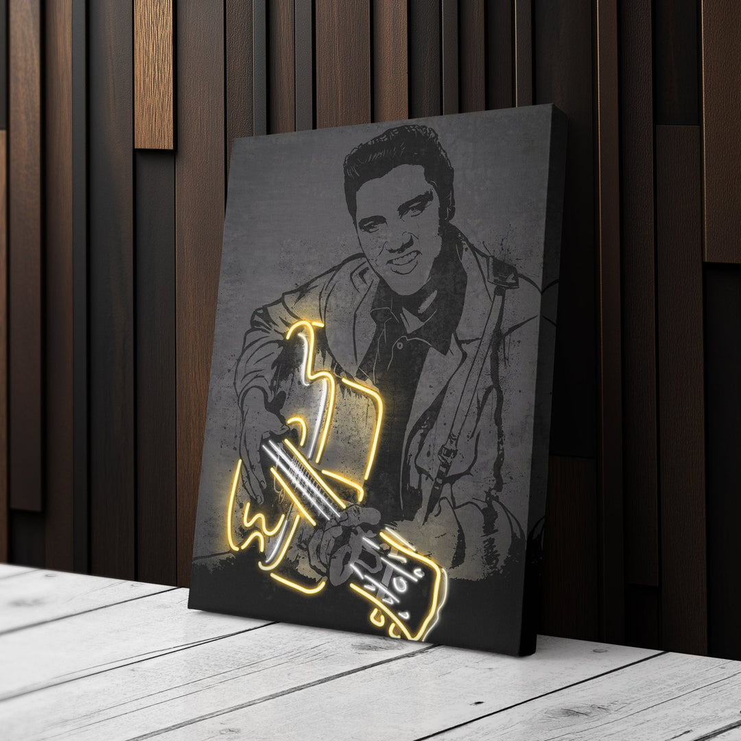 Elvis Presley Neon Canvas Art | Music Wall Decor - CanvasNeon