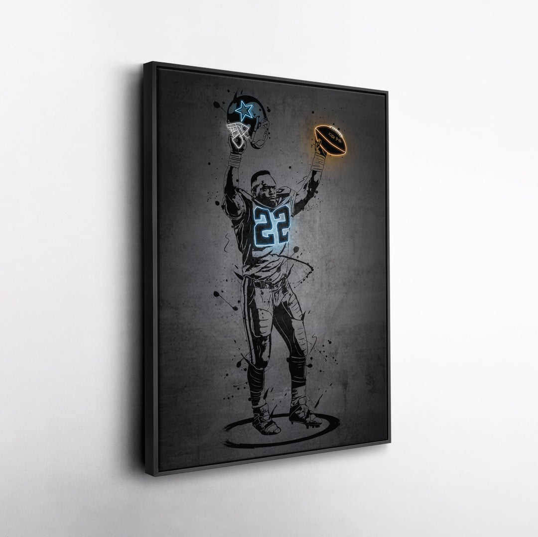 Emmitt Smith Neon Canvas Art | Modern Wall Decor for Cowboys Fans - CanvasNeon