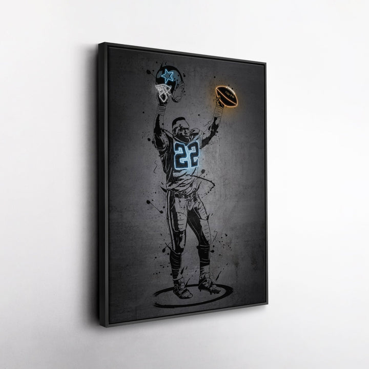 Emmitt Smith Neon Canvas Art | Modern Wall Decor for Cowboys Fans - CanvasNeon