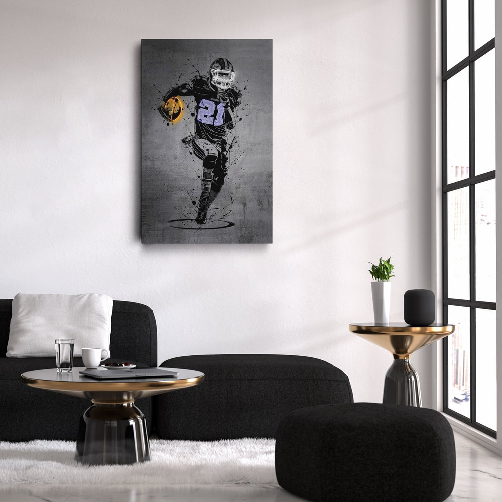 Ezekiel Elliott Neon Canvas Art | Modern Wall Decor for Cowboys Fans - CanvasNeon