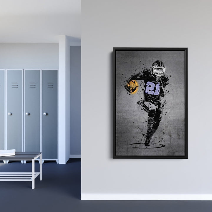 Ezekiel Elliott Neon Canvas Art | Modern Wall Decor for Cowboys Fans - CanvasNeon