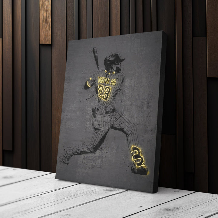Fernando Tatis Jr Neon Canvas Art | Modern Wall Decor for Padres Fans - CanvasNeon