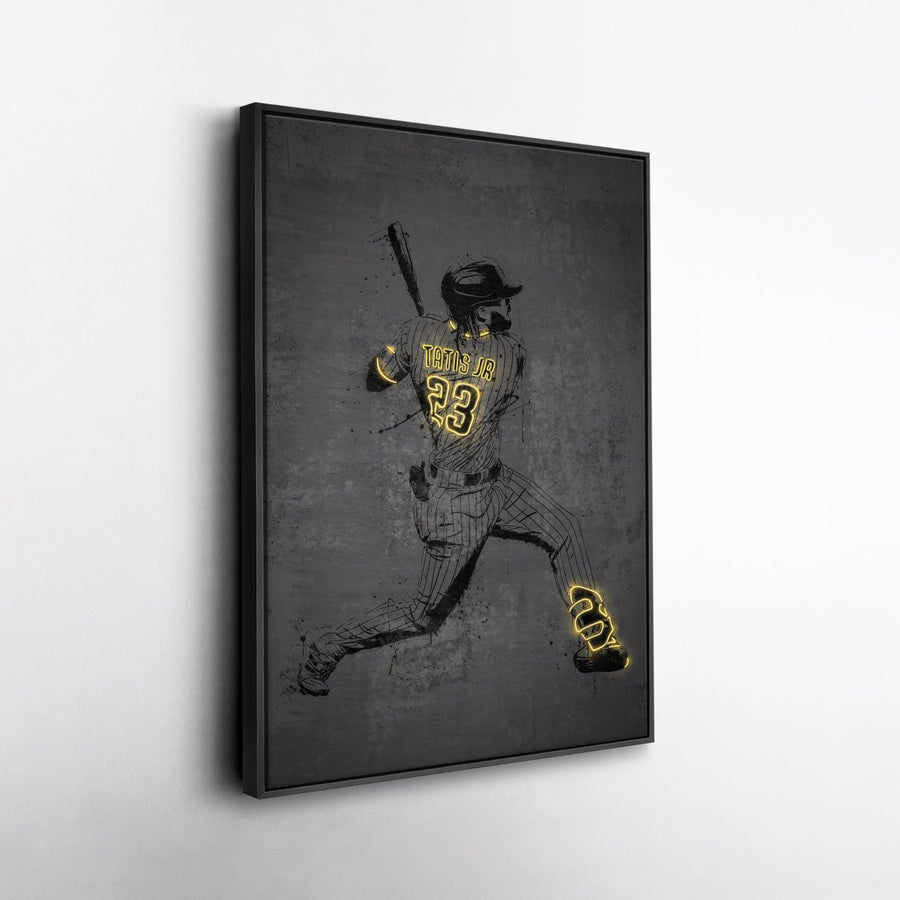 Fernando Tatis Jr Neon Canvas Art | Modern Wall Decor for Padres Fans - CanvasNeon