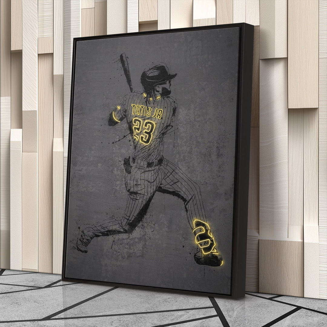 Fernando Tatis Jr Neon Canvas Art | Modern Wall Decor for Padres Fans - CanvasNeon