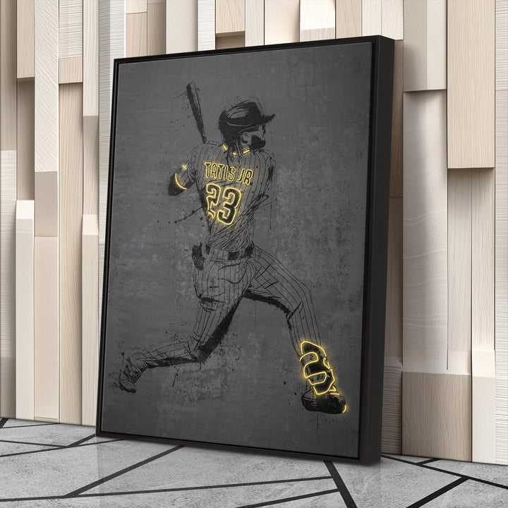 Fernando Tatis Jr Neon Canvas Art | Modern Wall Decor for Padres Fans - CanvasNeon