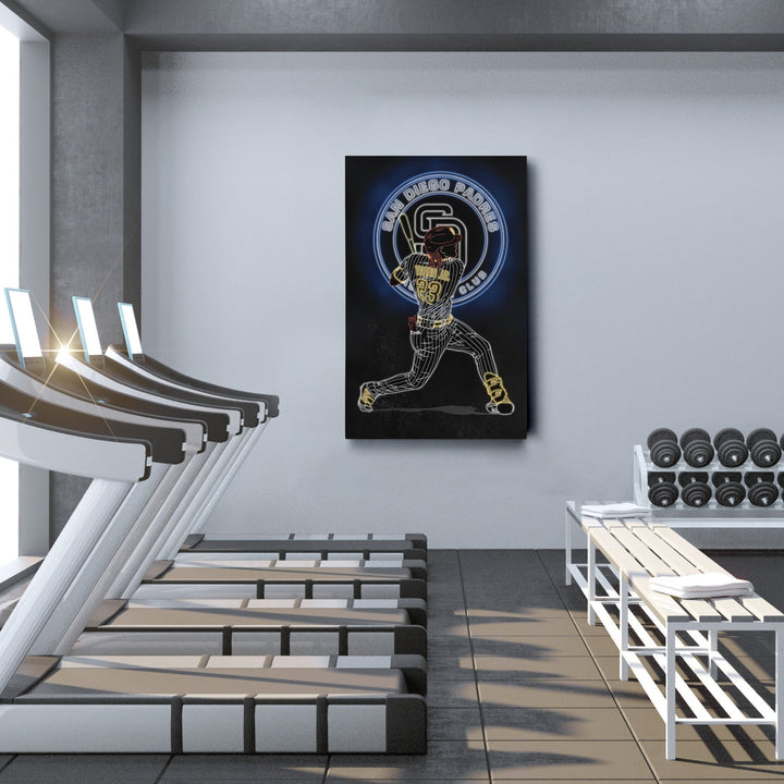 Fernando Tatis Jr. Neon Canvas Art | Padres Wall Decor - CanvasNeon