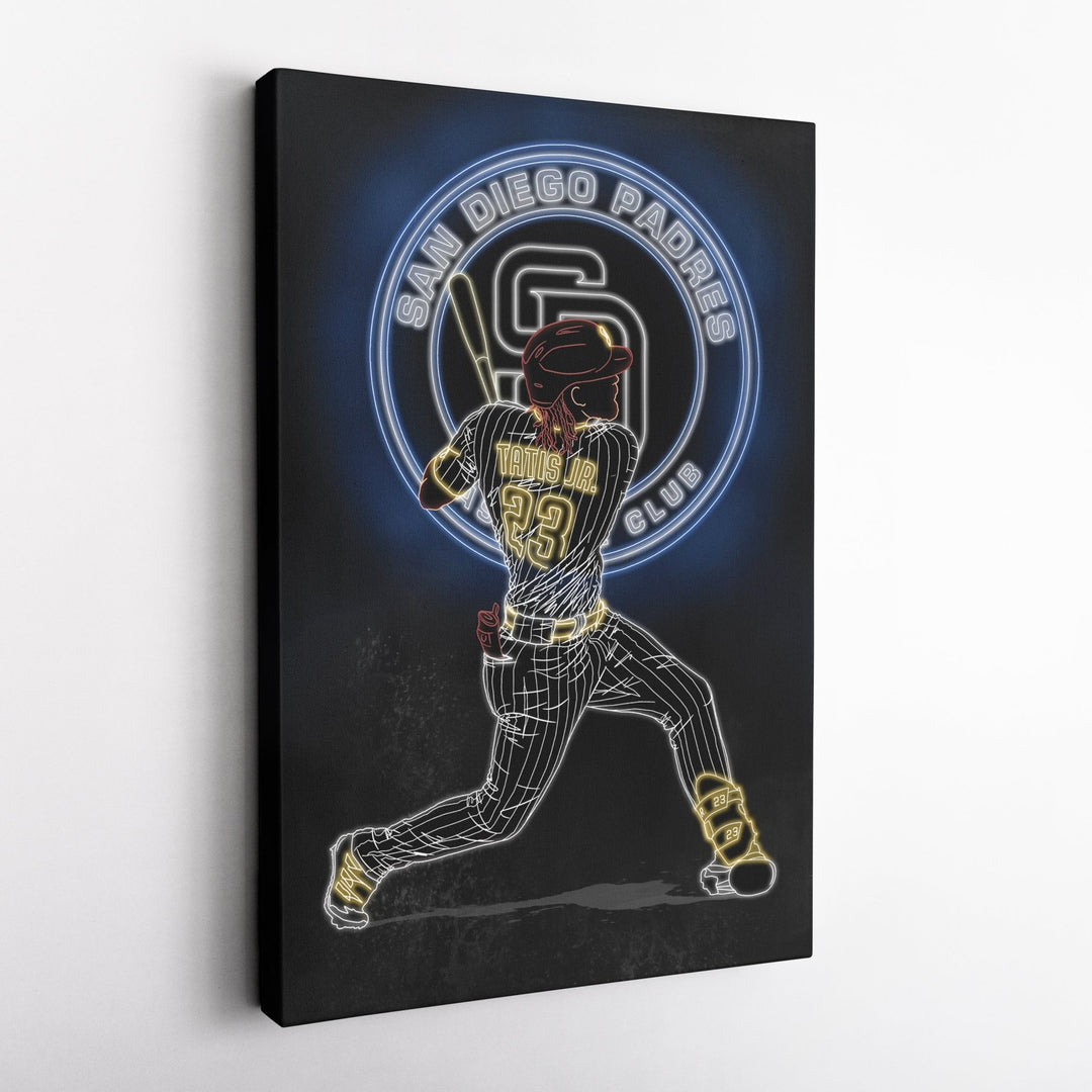 Fernando Tatis Jr. Neon Canvas Art | Padres Wall Decor - CanvasNeon