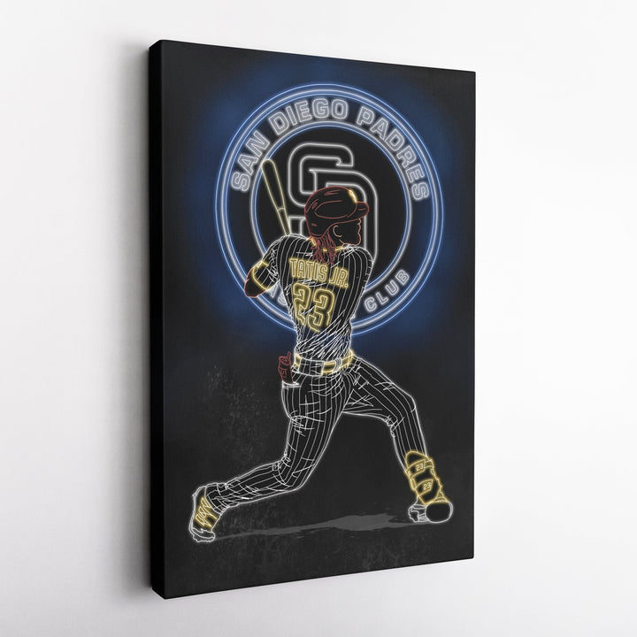 Fernando Tatis Jr. Neon Canvas Art | Padres Wall Decor - CanvasNeon