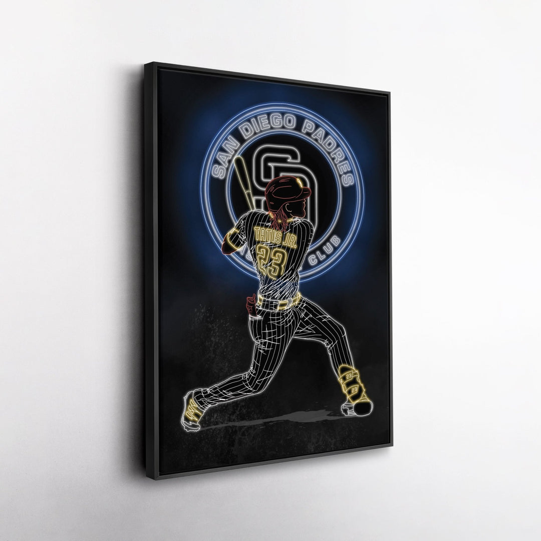 Fernando Tatis Jr. Neon Canvas Art | Padres Wall Decor - CanvasNeon