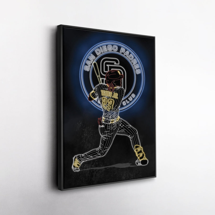 Fernando Tatis Jr. Neon Canvas Art | Padres Wall Decor - CanvasNeon