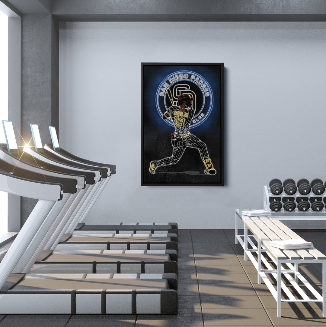 Fernando Tatis Jr. Neon Canvas Art | Padres Wall Decor - CanvasNeon