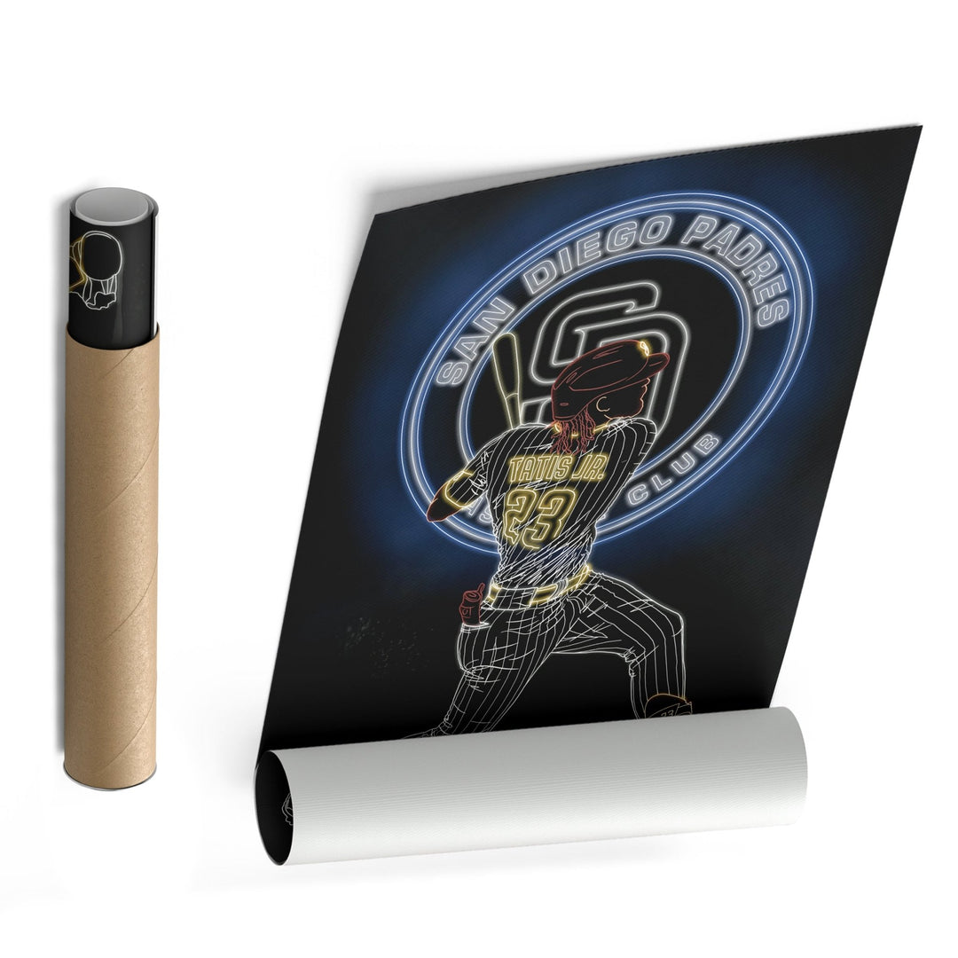 Fernando Tatis Jr. Neon Canvas Art | Padres Wall Decor - CanvasNeon